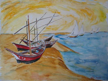 Nach van Gogh - Boote in Saintes-Maries