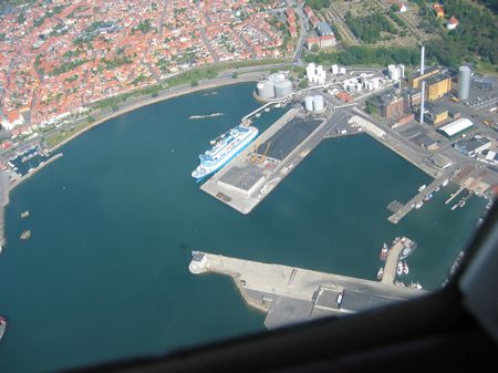 Hafen in Rönne von oben