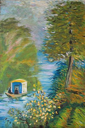 Nach Monet "Das Atelierboot", 1875